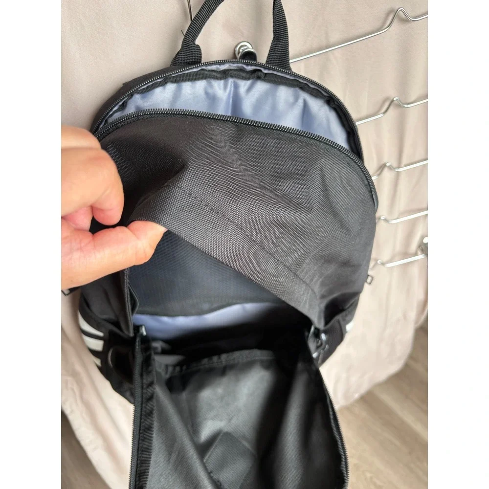 Adidas Originals Trefoil Backpack Black White Three Stripe School Bag RN 90288 - Picture 8 of 8